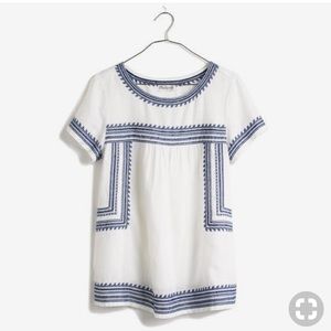 Madewell embroidered blouse/ top sz S